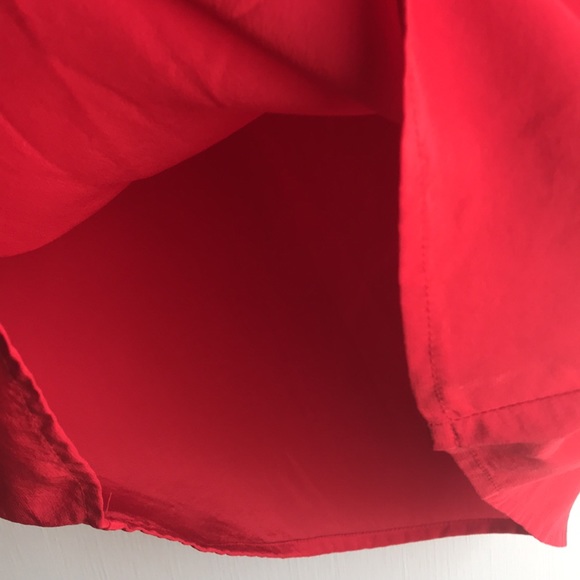 VTG Hana Sung Cherry Red Silk Short Sleeve Blouse - Picture 9 of 11